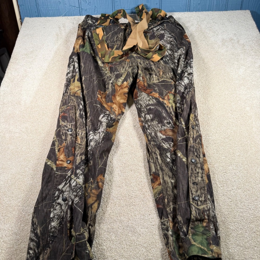 Guide Series Hunting Pants Mens XL Brown Mossy Oak Camo Tech-H2O Suspenders - Picture 2 of 10